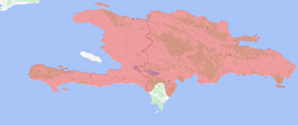 Range map of Anolis distichus